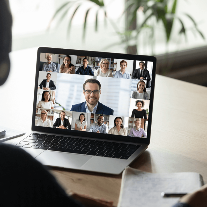 Conference on a laptop image