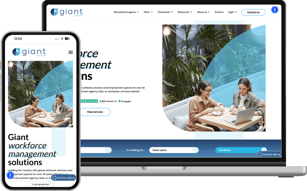 Giant Group's website showcase in a desktop and mobile screen mockup.